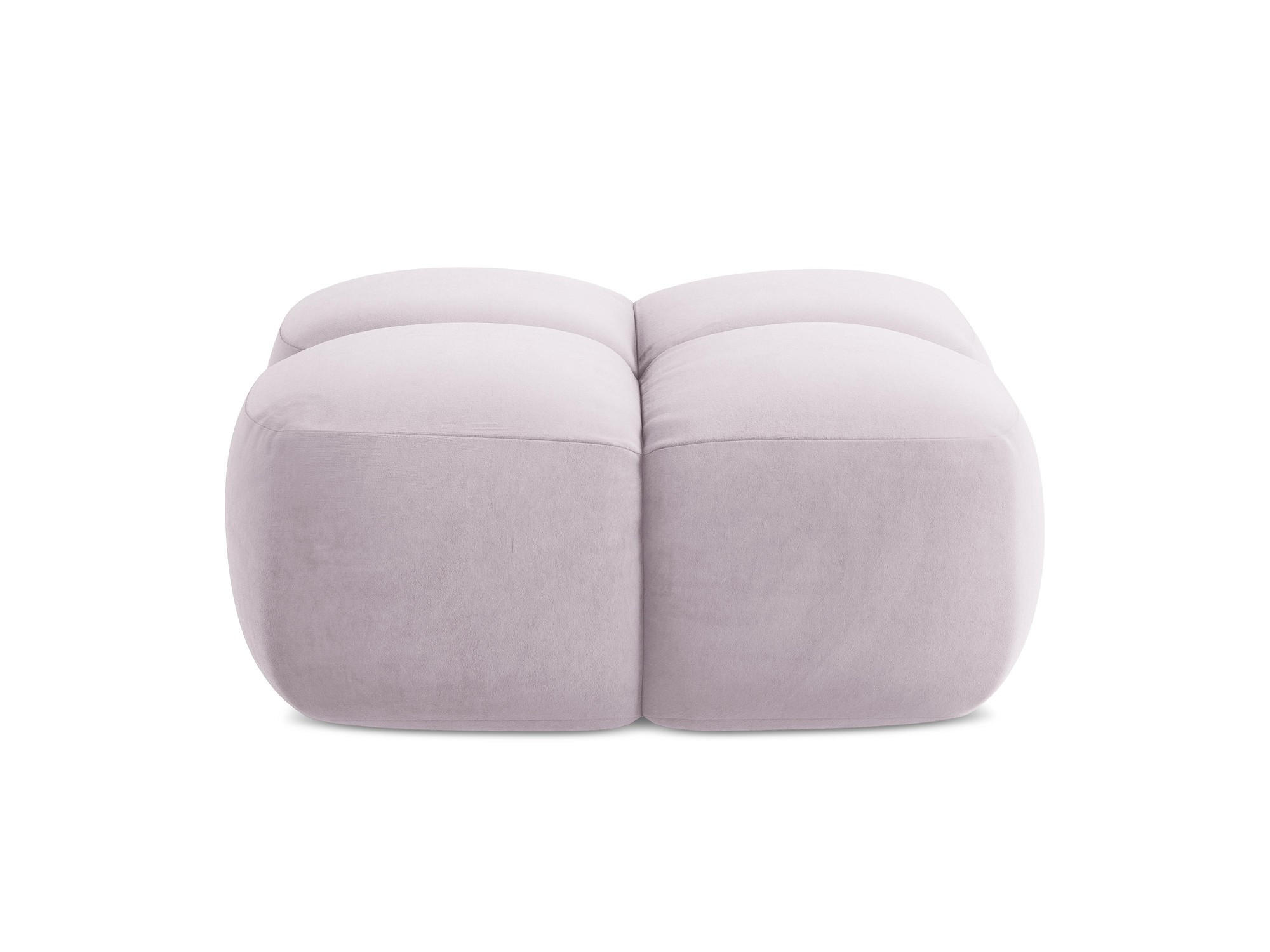POUF Samt Stoff Violett - Flieder/Schwarz, Holzwerkstoff/Kunststoff (90/39/90cm) - Makamii