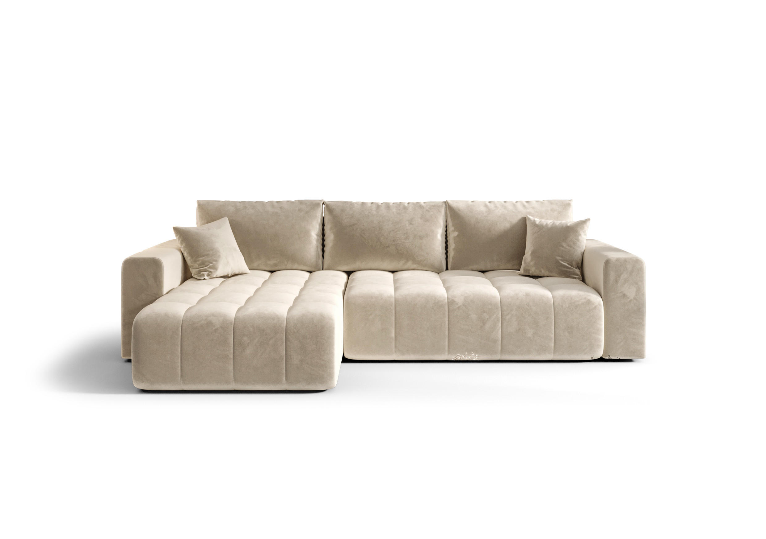 ECKSOFA mit Schlaffunktion MILO L Monolith 02 Links - Beige, Textil (280/175cm) - Bedante
