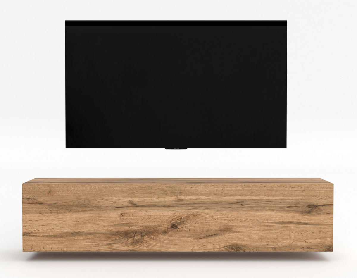 LOWBOARD ZIVOLLI 160 Wotan 160/34/40 cm – TV-Schrank für Wandmontage - Hellbraun, Holzwerkstoff/Kunststoff (160/34/40cm) - AX Living