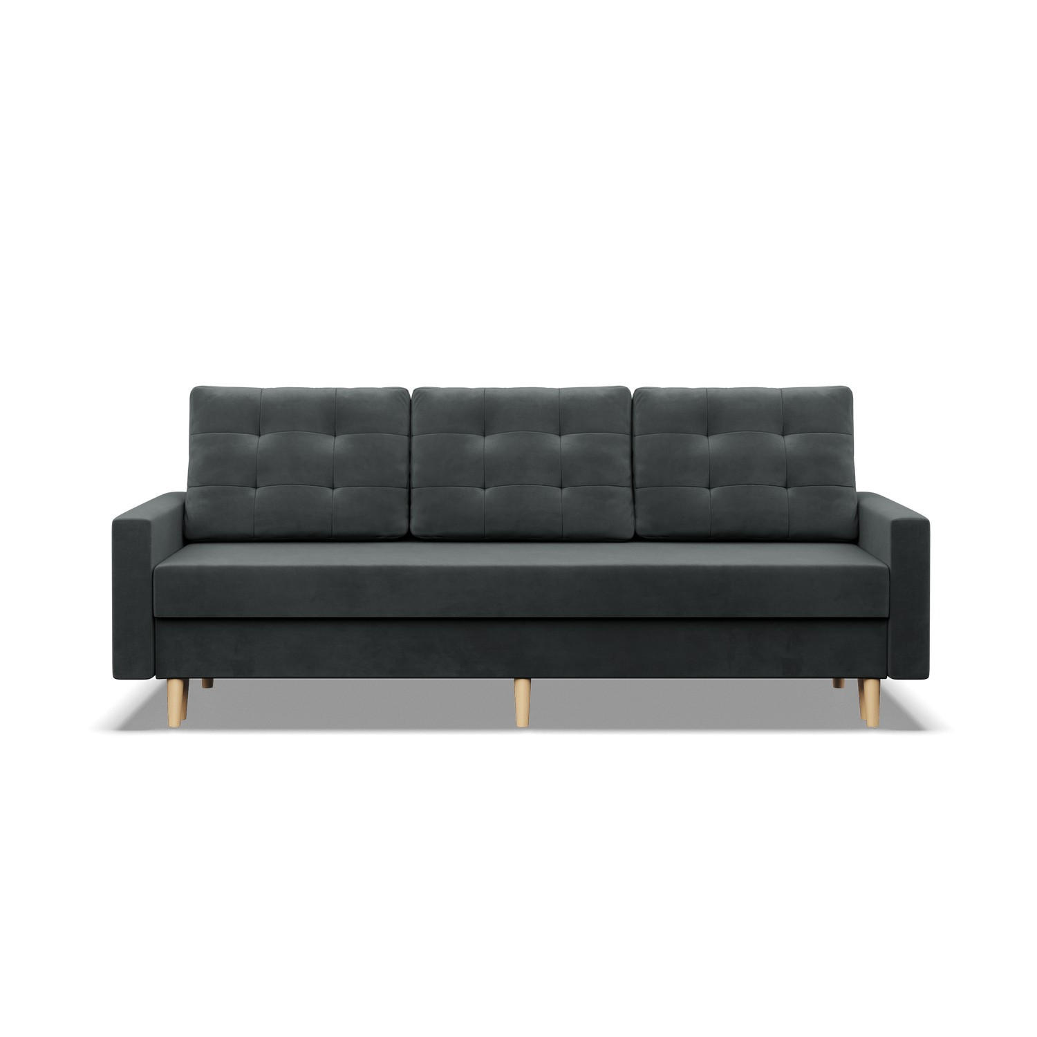 SOFA 3-SITZER MIT SCHLAFFUNKTION BLANK, Dunkelgrau - Grau, Textil (212/88/92cm) - Mebligo