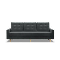 SOFA 3-SITZER MIT SCHLAFFUNKTION BLANK, Dunkelgrau - Grau, Textil (212/88/92cm) - Mebligo