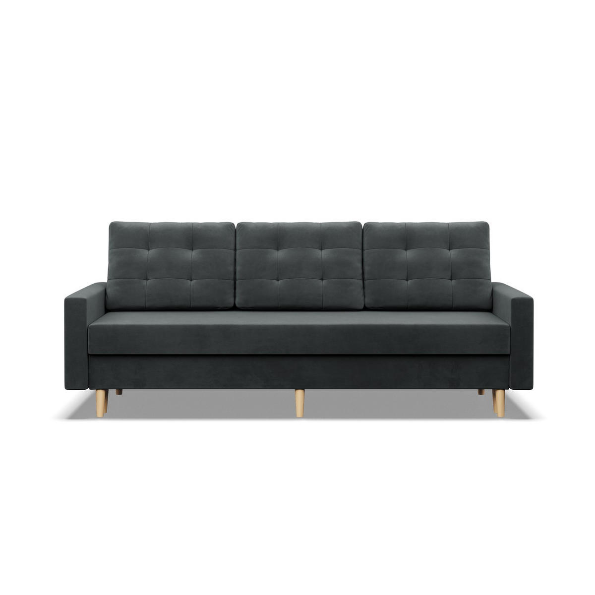 SOFA 3-SITZER MIT SCHLAFFUNKTION BLANK, Dunkelgrau - Grau, Textil (212/88/92cm) - Mebligo