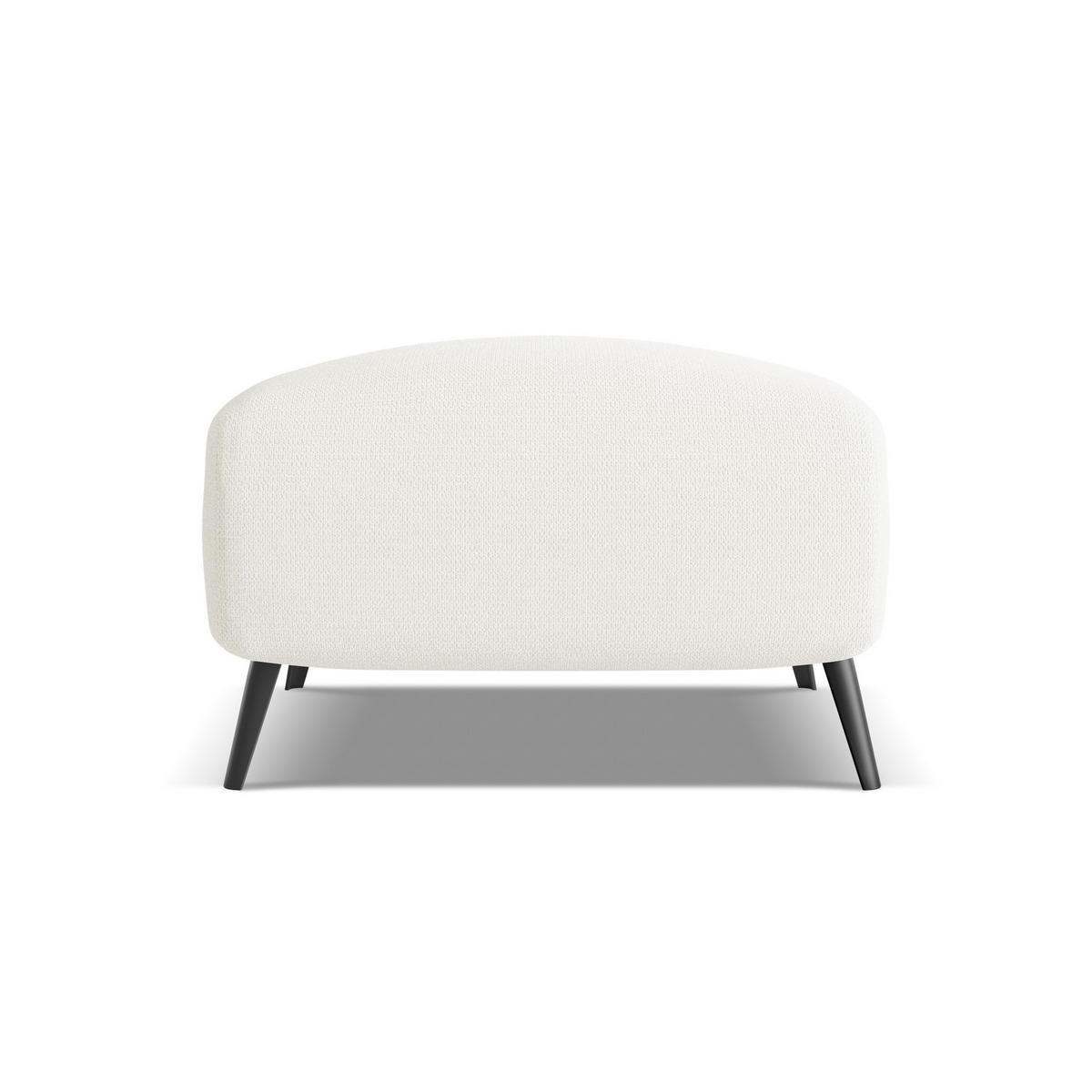 POUF Chenille Stoff Weiß - Schwarz/Weiß, Textil/Metall (65/44/65cm) - LaMiaSofa