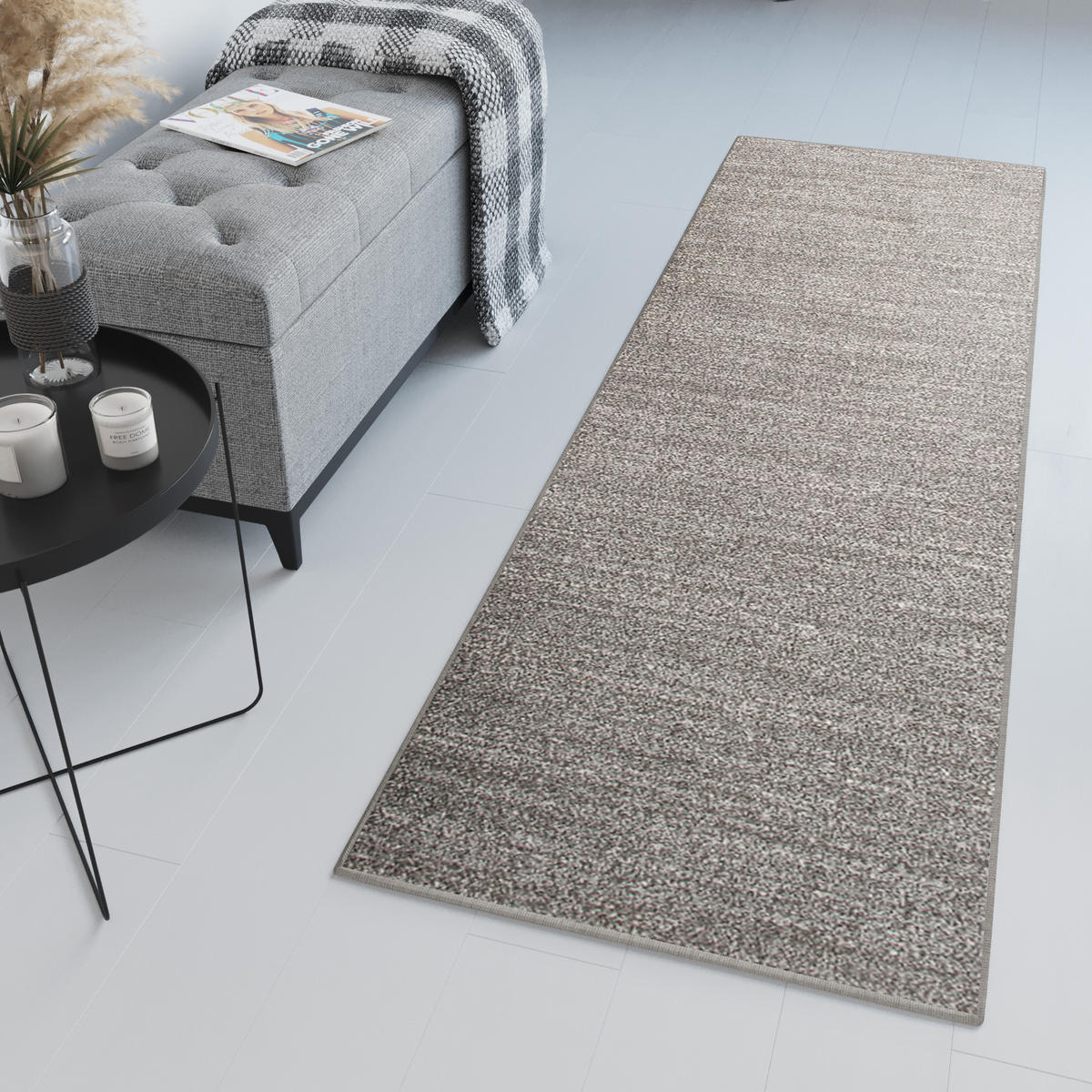 LÄUFER SARI Dunkelgrau 70/1500 cm - Dunkelgrau, Textil (70/1500cm) - Tapiso