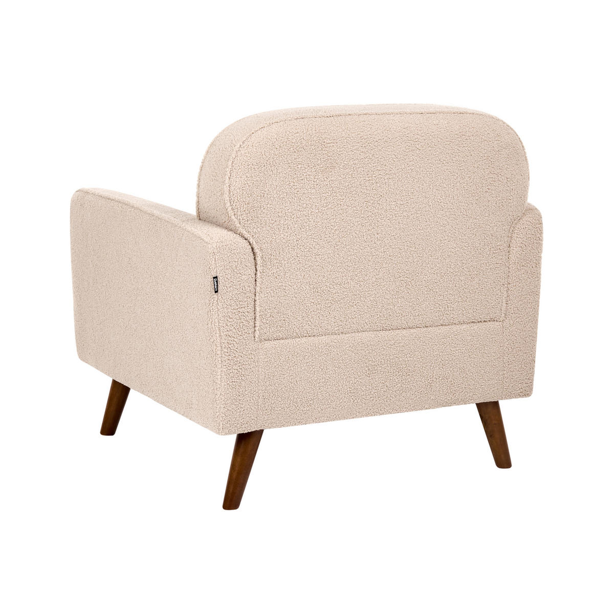 SESSEL Bouclé Beige Ettrum - Beige/Braun, Holz/Textil (87/87/84cm) - Beliani