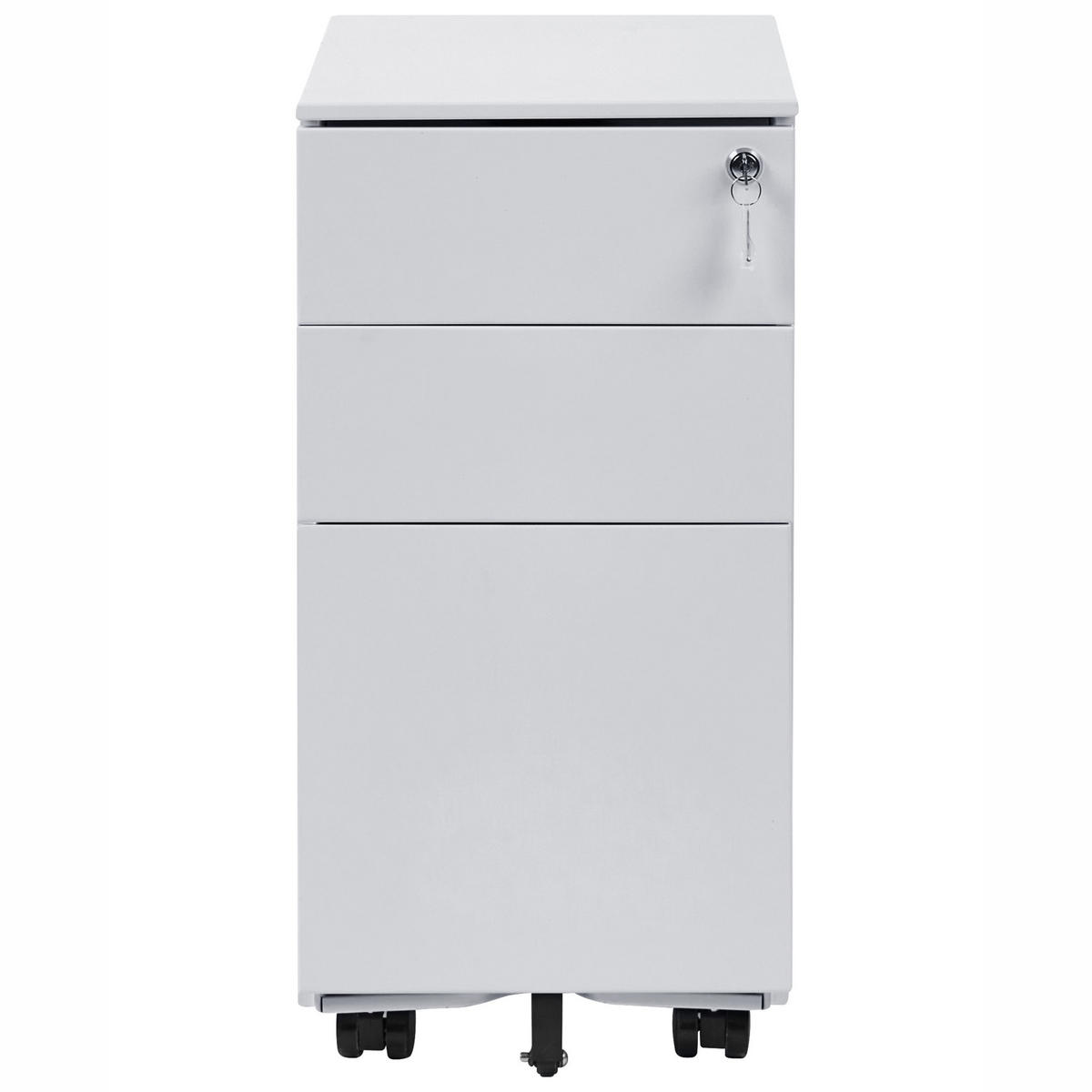 BÜROSCHRANK Metall Hellgrau Bolsena - Hellgrau/Grau, Metall (30/60/45cm) - Beliani