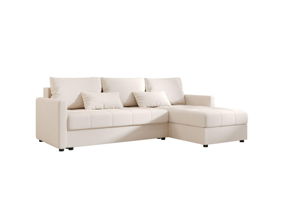 ECKSOFA MOS L BIS Cosmic 10 Rechts mit Schlaffunktion - Beige, Textil (220/143cm) - Bedante