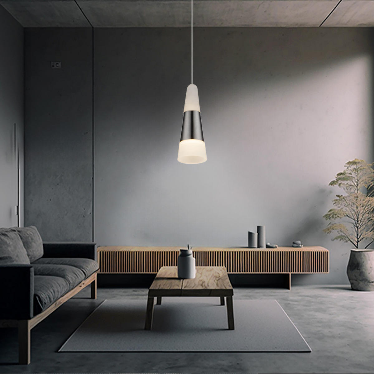 LED HÄNGELEUCHTE FRISO Silber Nickel Matt - Silberfarben, Metall (12/12/100cm) - Globo Lighting