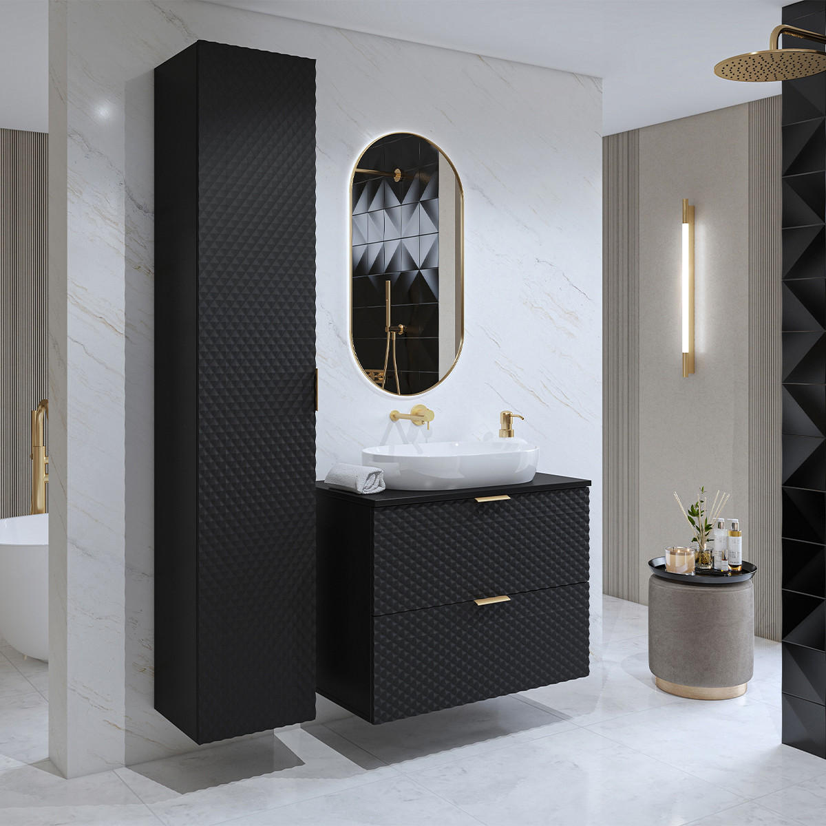 Thumbnail - Petits-meubles Badmöbel, Schwarz, Holzwerkstoff, 80.4x62.6x48.5 cm, Badezimmer, Badmöbelsets & Badmöbelserien, Badmöbel-...