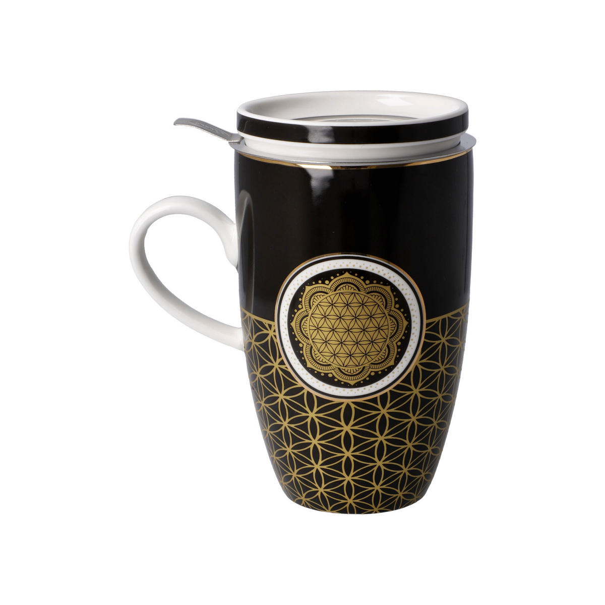 TEETASSE Yin Yang Schwarz, Fine Bone China, Bunt, 450 ml - Multicolor, Keramik (0.45L) - Goebel