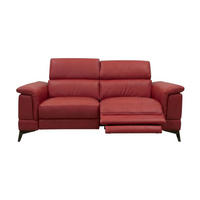 3-SITZER Sofa Planet Echtleder mit 1 x Relaxfunktion Rot - Rot, Leder/Metall (200/80/110cm)
