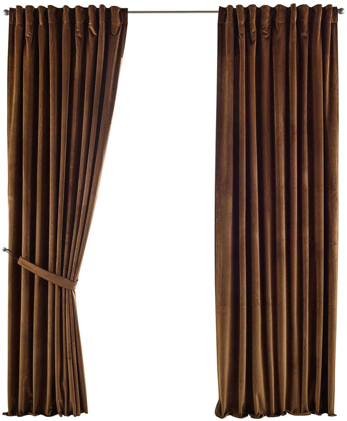 VORHANG 2ER SET MILANO HxB 235x135 cm Taupe - Taupe, Textil (135/235cm) - Gardinenbox