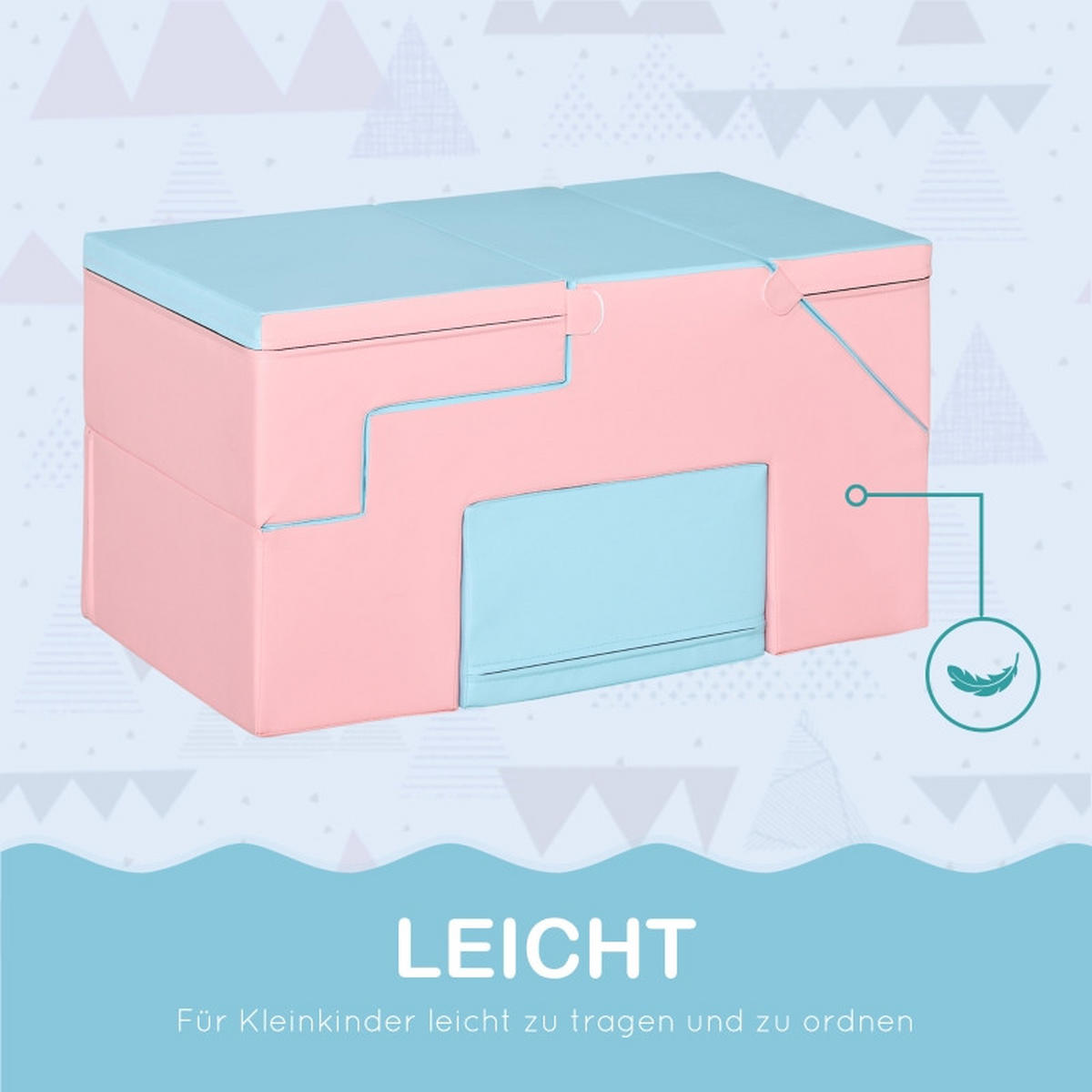 KONSTRUKTIONSSPIELZEUG Bauset Blau - Pink, Leder (49/47/147cm) - Korfee