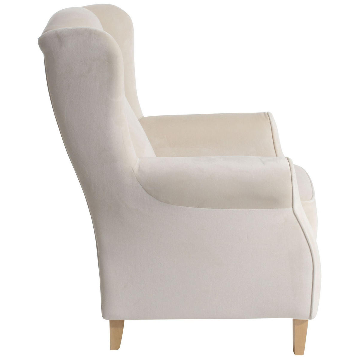 OHRENSESSEL Karlen Bezug Samtvelours Buche natur / creme - Buchefarben/Creme, Kunststoff (86/103/77cm) - 58aufmkessel