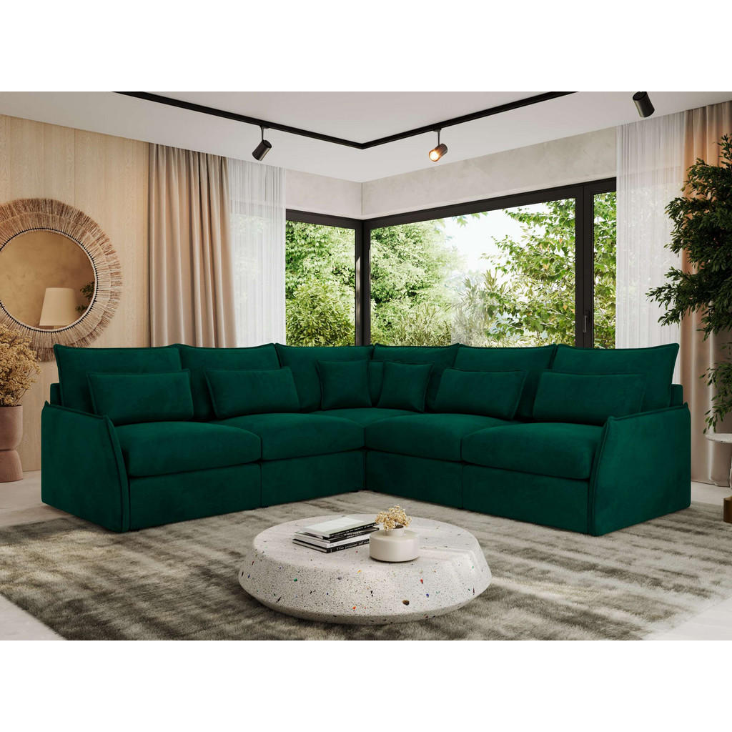 Thumbnail - MKS Ecksofa, Dunkelgrün, Textil, 5-Sitzer, L-Form,L-Form, 270x270 cm, Oeko-Tex®, Wohnzimmer, Sofas & Couches, Wohnlandsc...