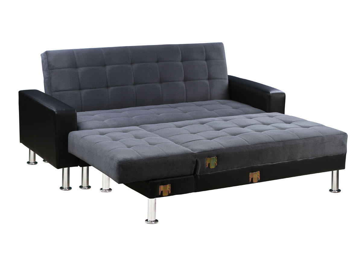 ECKSCHLAFSOFA Theo Schwarz/Grau - Grau, Textil (260/144cm) - Habitat Garten