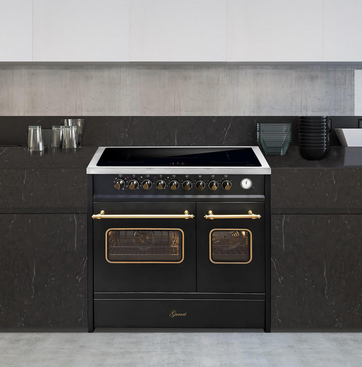 ELEKTRO-STANDHERD E 913 DF RU BL 90 cm Schwarz - Schwarz, Metall (90/94/61.5cm) - Gurari