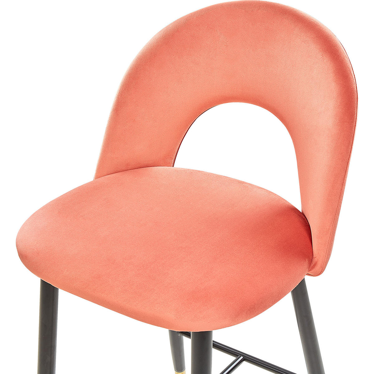 BARSTUHL 2er-Set Samtstoff Rot Falton - Rot, Textil/Metall (48/98/49cm) - Beliani