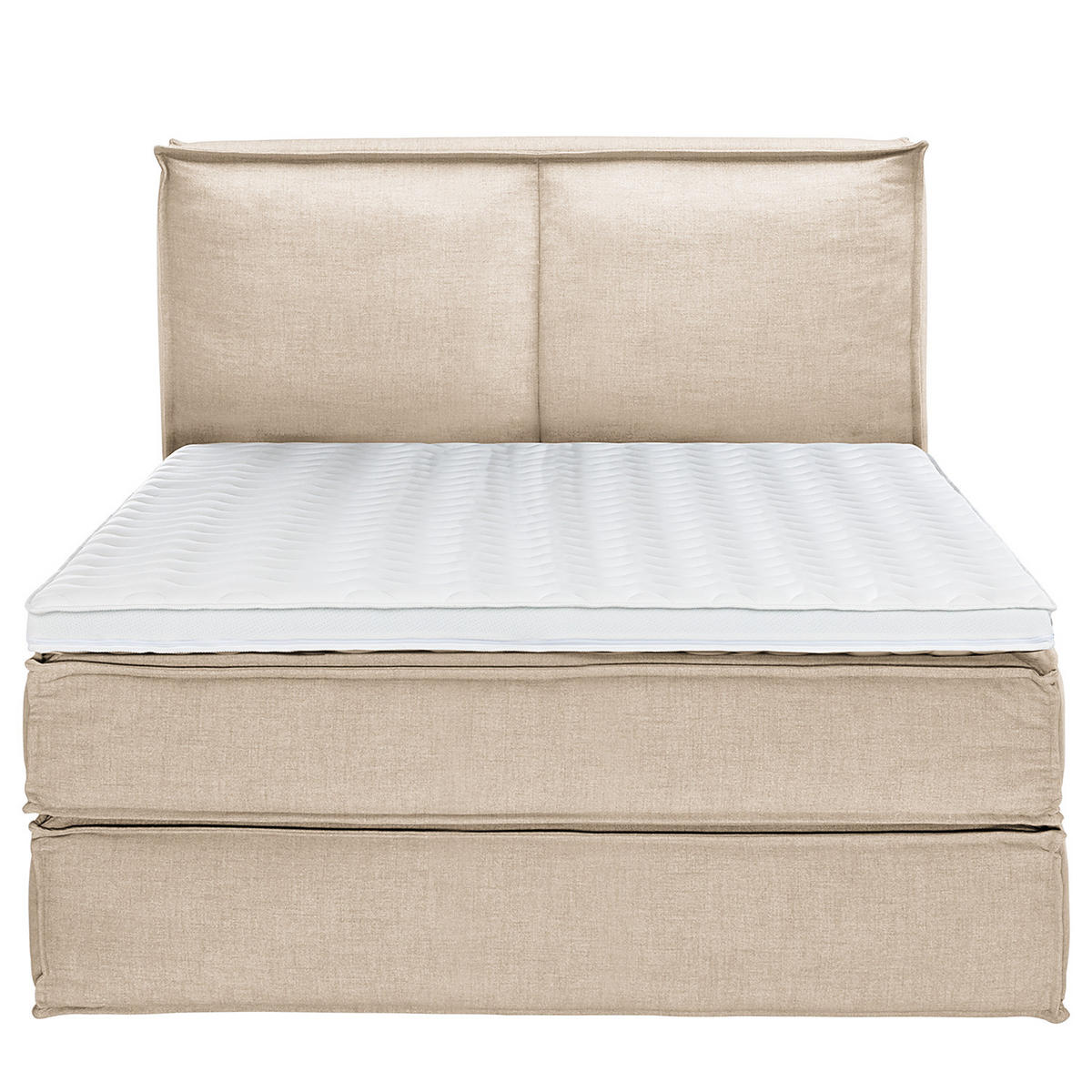 BOXSPRINGBETT mit Kopfteil - Premium - Beige, Textil (160/200cm) - home24