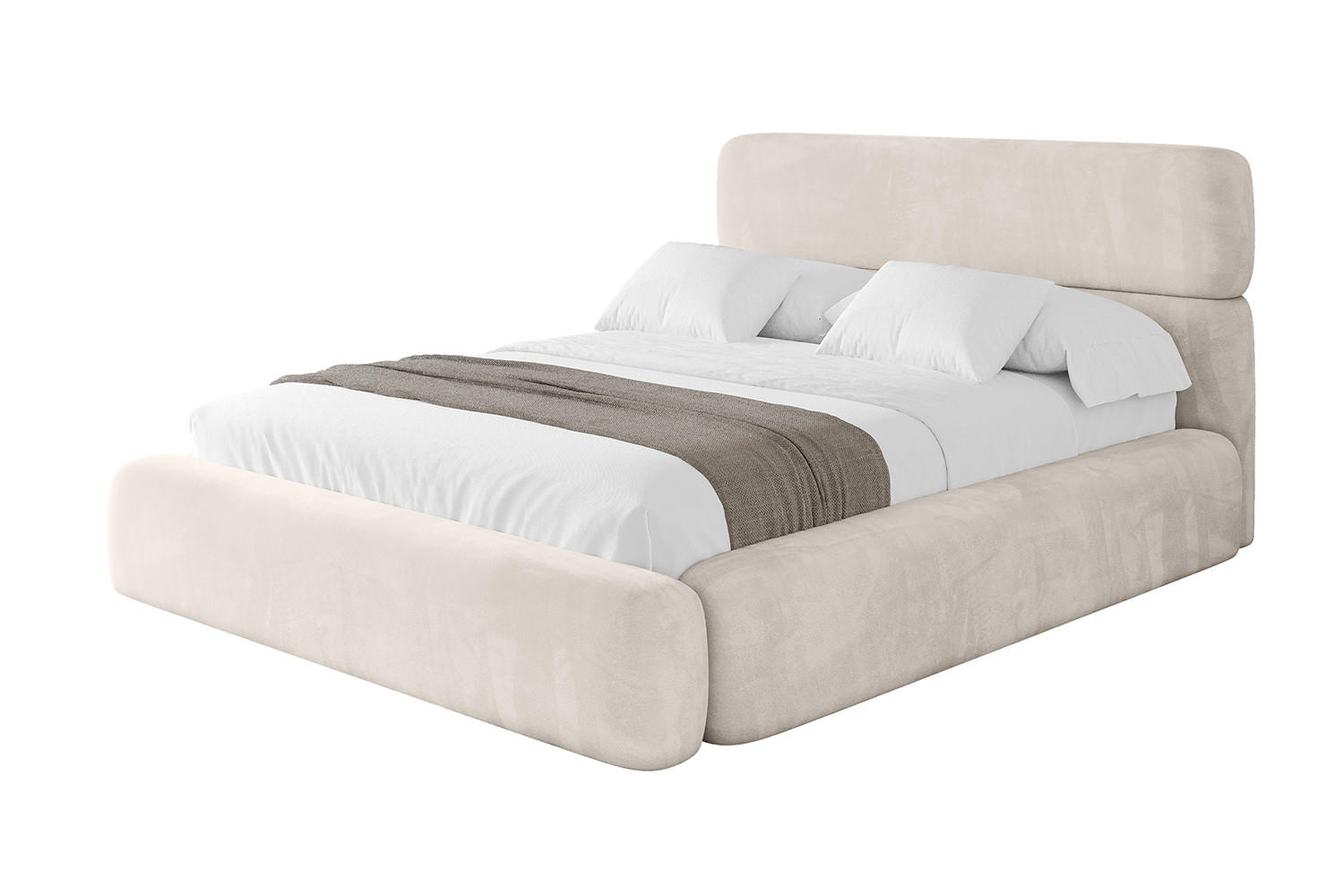 POLSTERBETT mit Bettkasten und Lattenrost, Bett mit Matratze H3/H4 - ENORA 120x200 Beige - Beige, Holzwerkstoff/Textil (120/200cm) - ALTDECOR