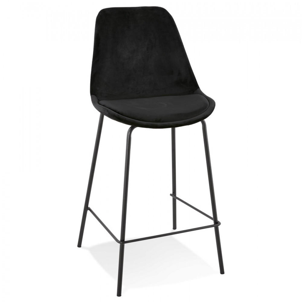 BARHOCKER Schwarz 45x105x49cm - Schwarz, Textil/Metall (45/105/49cm) - AlterEgo