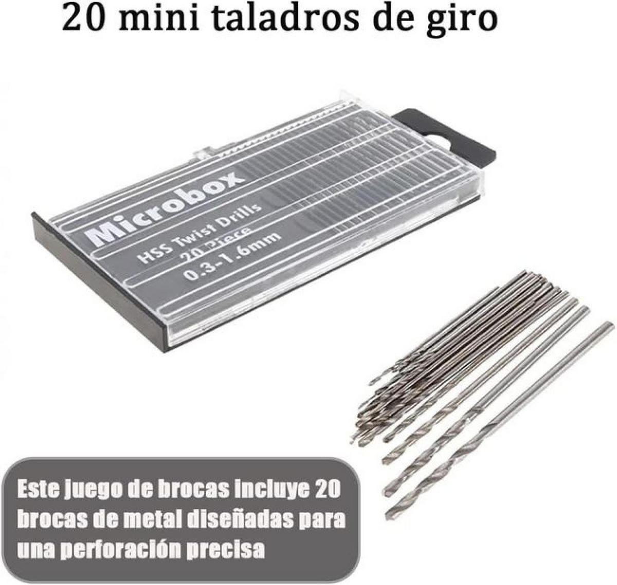 BOHRER – 20er-Pack – Material: Hochgeschwindigkeitsstahl (HSS), Durchmesser: 0,3 mm bis 1,6 mm - Silberfarben, Metall (20/15/2cm) - DCA