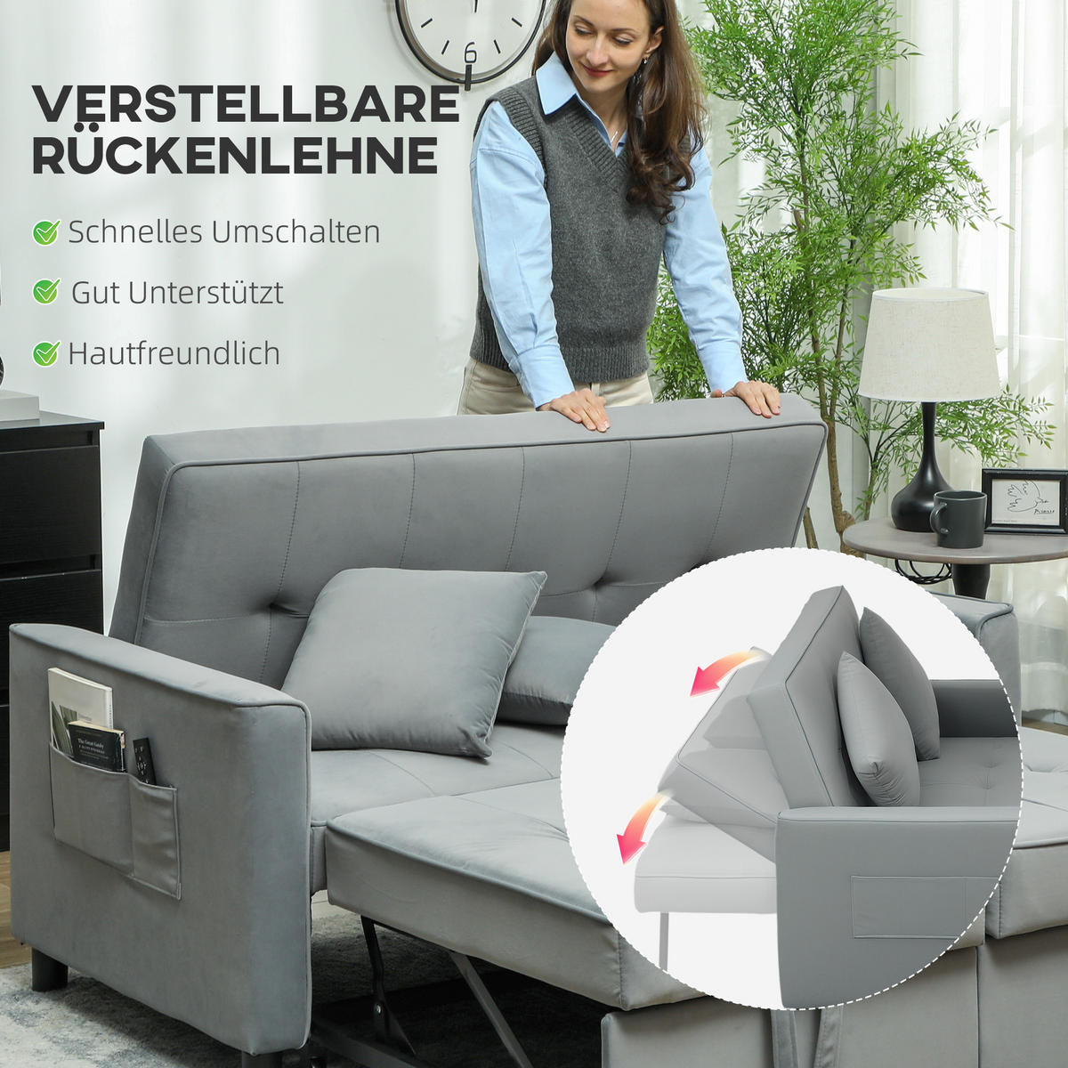 2-SITZER Sofa Grau 140.5/90.5/89.0 cm - Grau, Textil (90.5/89/140.5cm)