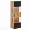 HÄNGEVITRINE Tirano Eiche Natur / Hirnholz / Schwarz 43 / 33 / 142cm - Eichefarben/Multicolor, Holz (43/142/33cm) - Feldmann-Wohnen
