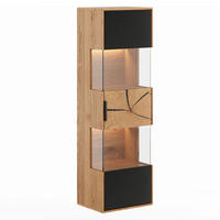 HÄNGEVITRINE Tirano Eiche Natur / Hirnholz / Schwarz 43 / 33 / 142cm - Eichefarben/Schwarz, Holz (43/142/33cm) - Feldmann-Wohnen