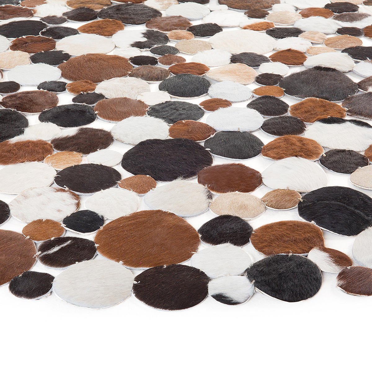 KURZFLOR-TEPPICH Sorgun 140/140 cm - Braun, Fell (140/140cm) - Beliani