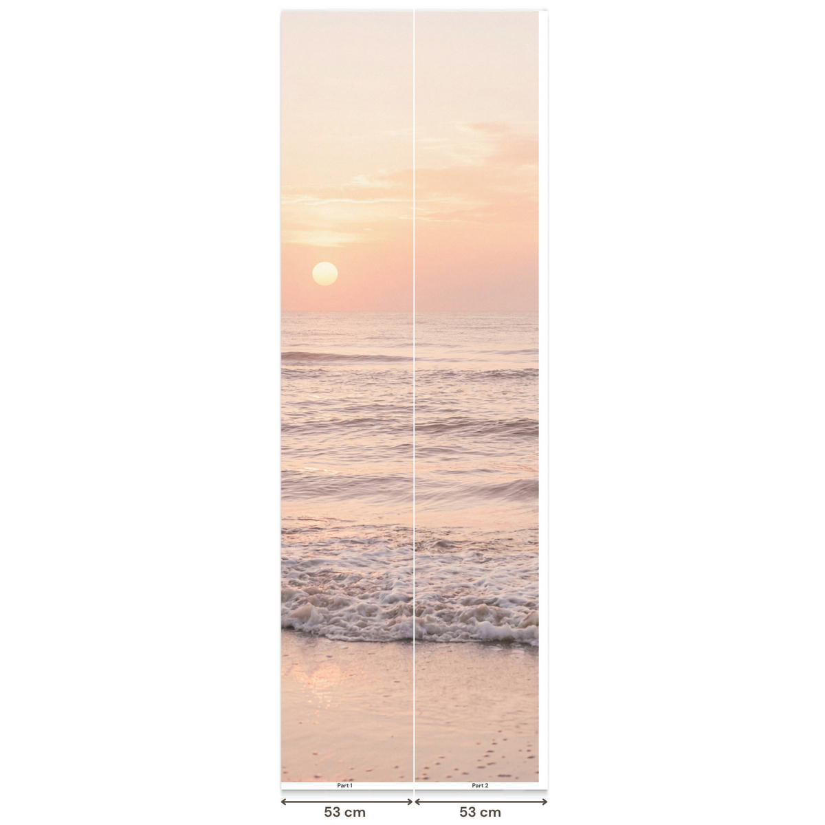 TAPETE - Sonne - Strand - Rosa - 100x280 cm - Hellrosa, Papier (100/280cm) - OnlyWow