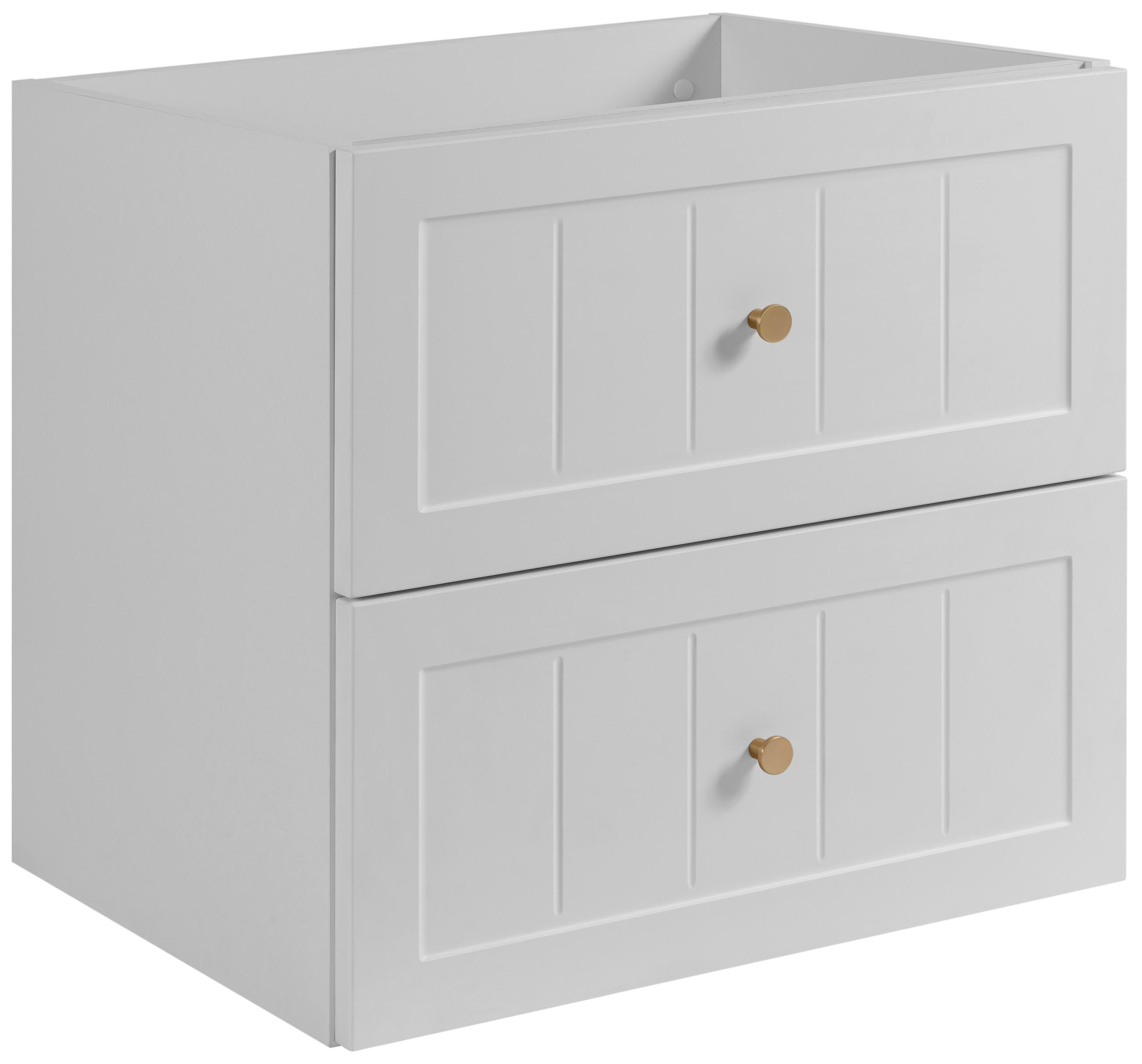 WASCHTISCHUNTERSCHRANK im klassischen Stil, weiß, 60 x 57 x 46 cm - Goldfarben/Weiß, Holzwerkstoff (60/57/46cm) - 3XE LIVING