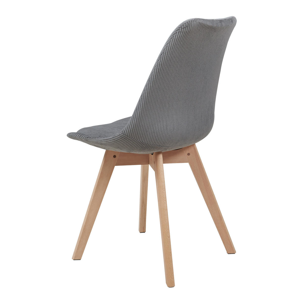 ESSZIMMERSTUHL-SET 2 TLG. Fläten - Naturfarben/Grau, Holz/Kunststoff (49/82/54cm) - [en.casa]