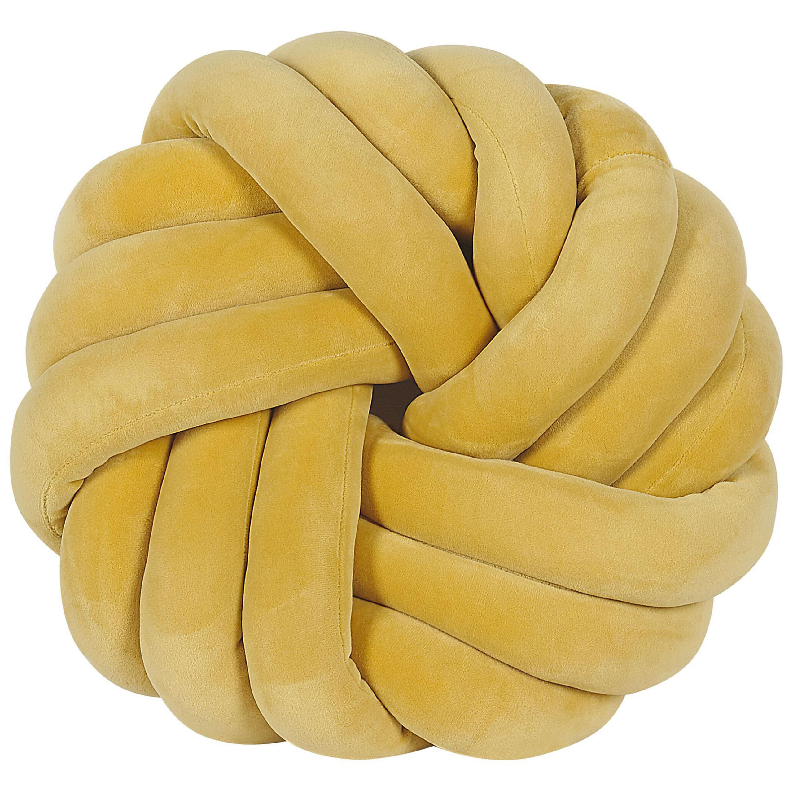 DEKOKISSEN Senfgelb 30/30 cm Akola - Dunkelgelb, Textil (30/30cm) - Beliani