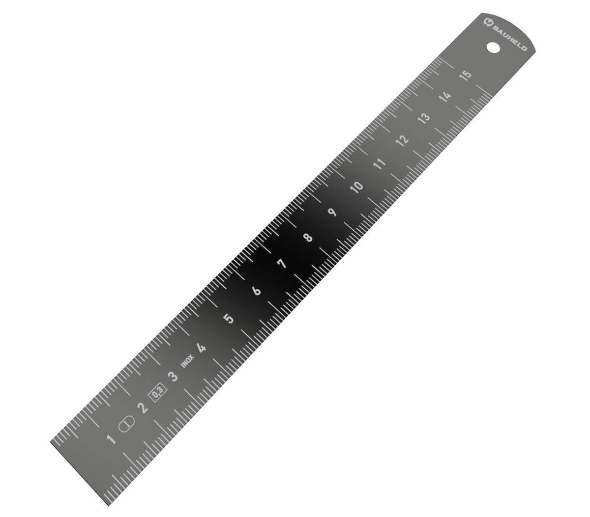 ALULINEAL 150 mm Aluminium Eloxiert Genauigkeitsklasse Eg 1 - Schwarz, Metall (15/2/1cm) - BAUHELD