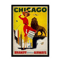 POSTER Chicago Vintage A4 Rahmenlos - Klar, Papier (29.7/5/21cm) - Nacnic