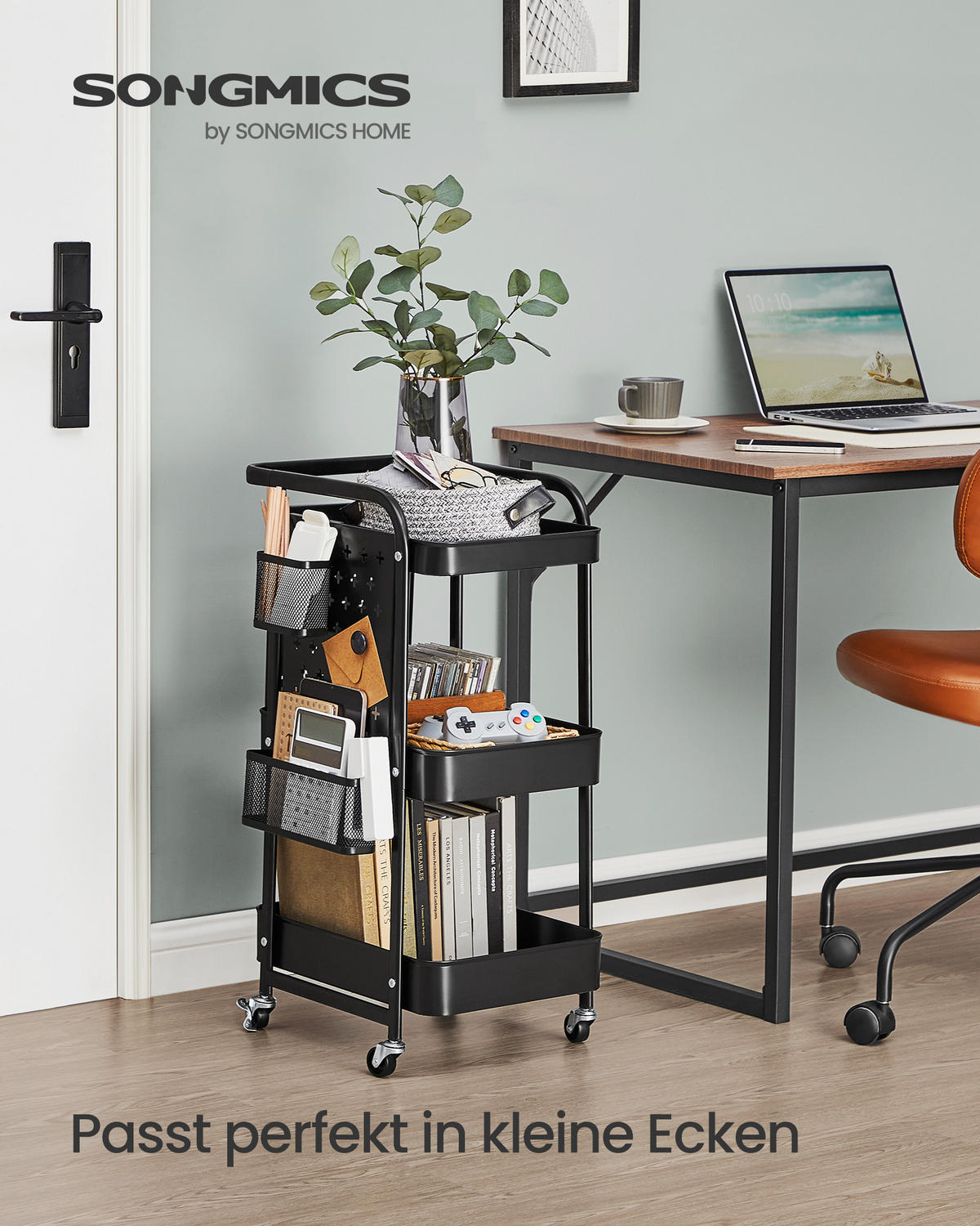 SERVIERWAGEN Banker - Schwarz, Metall (33/74/50cm) - SONGMICS