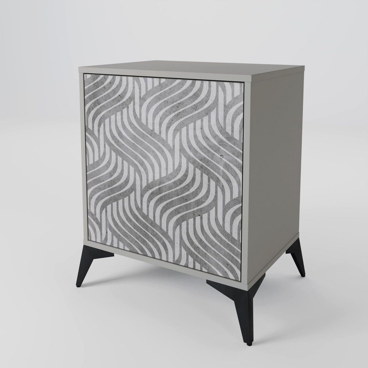 SIDEBOARD CONCRETE MOVEMENT, Grau, 57,5x42x57,5 cm, Ohne Füße - Multicolor/Grau, Holzwerkstoff (57.5/57.5/42cm) - SpaceRebels