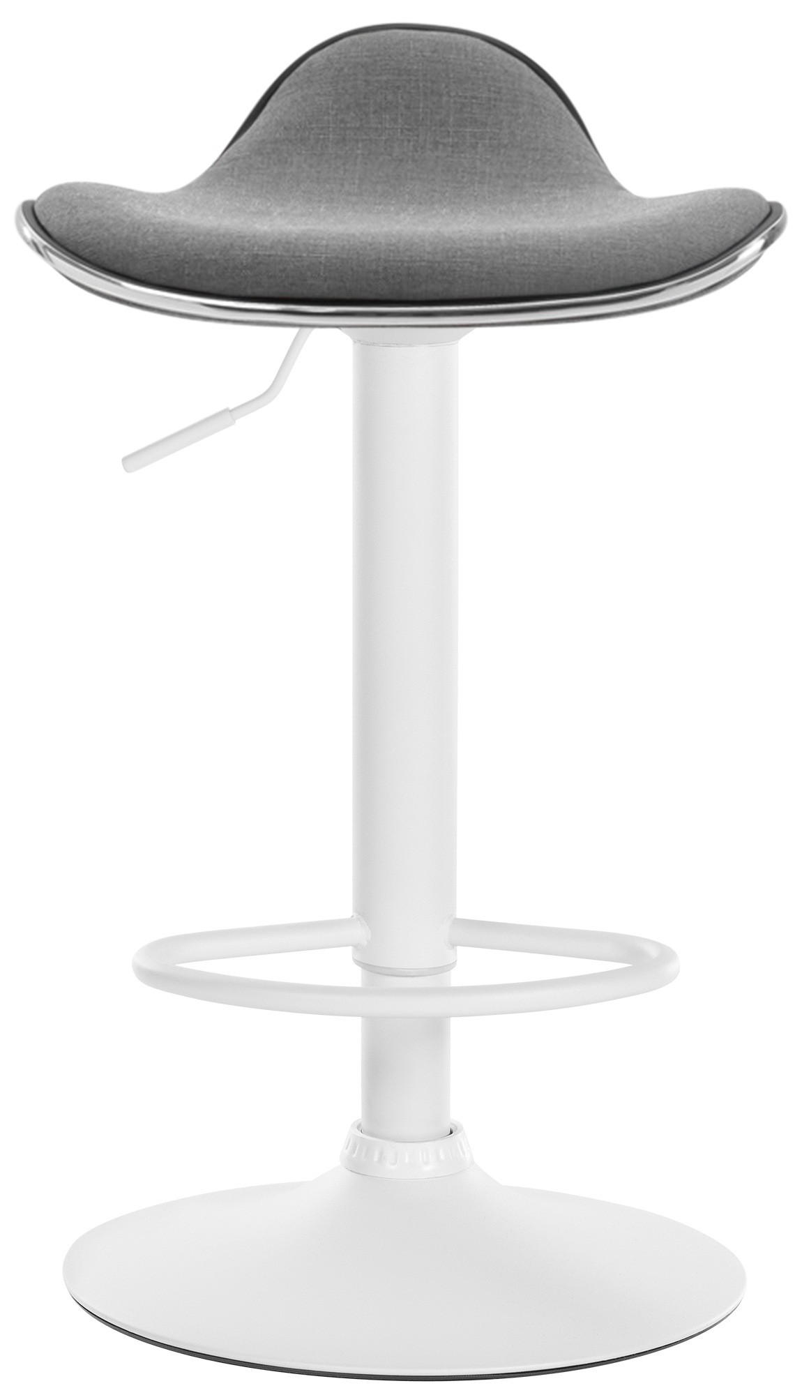 BARHOCKER Stoff hellgrau - Hellgrau/Weiß, Textil/Metall (45/71/45cm) - CLP