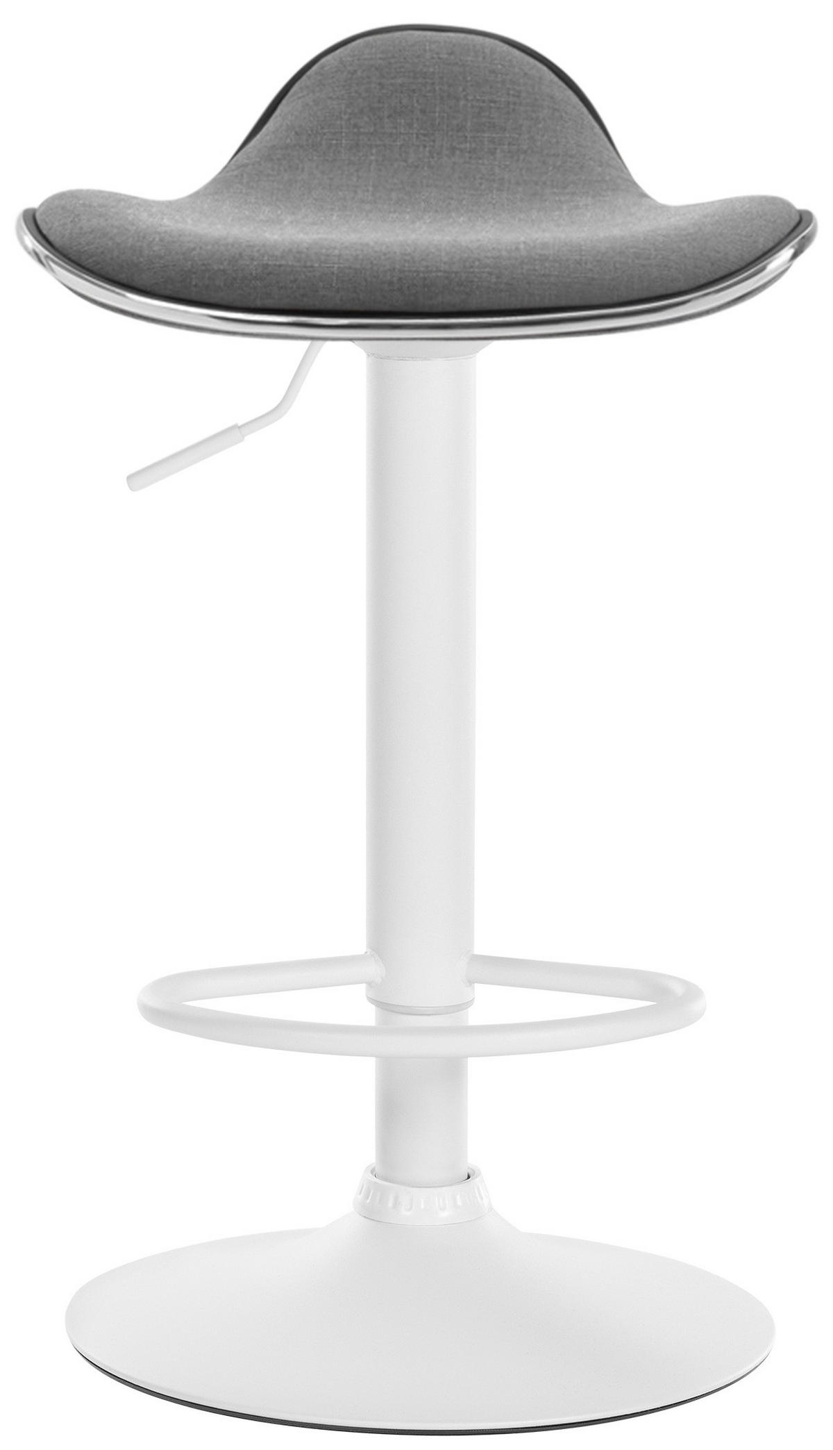BARHOCKER Stoff hellgrau - Hellgrau/Weiß, Textil/Metall (45/71/45cm) - CLP