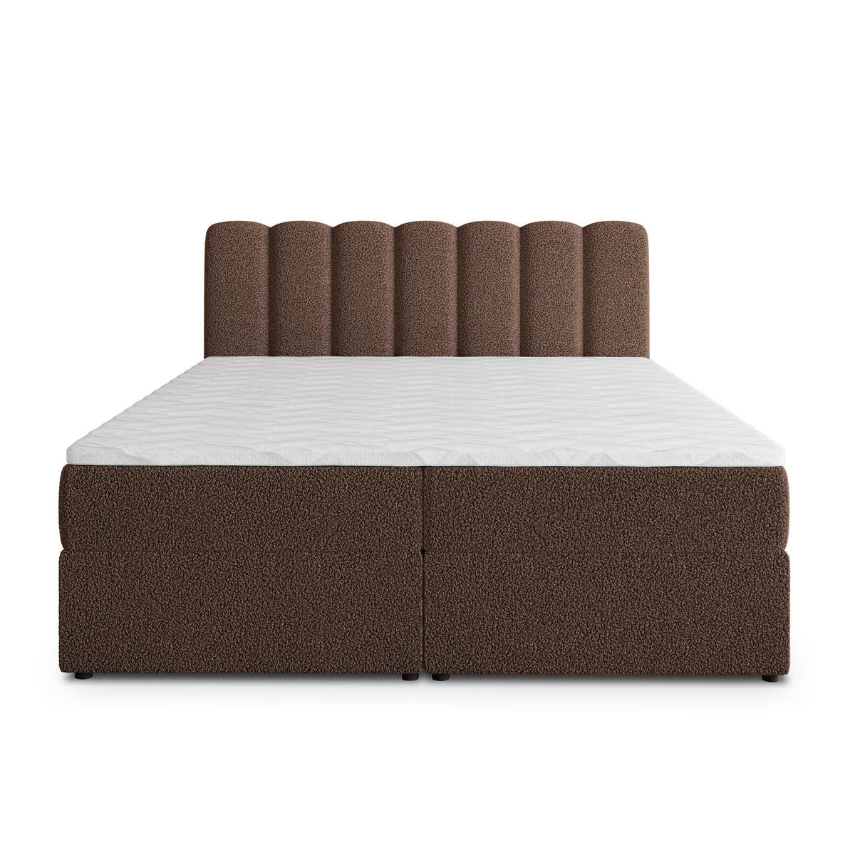 POSTEL BOXSPRING SOLIA 180x200 cm, s matrací a úložným prostorem, hnědá - hnědá, kompozitní dřevo/textil (180/200cm) - MASSENO