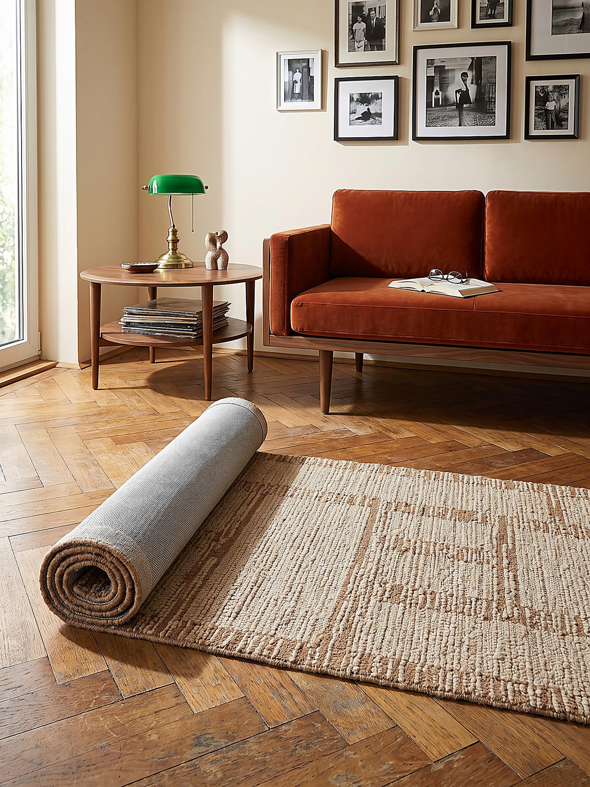 LÄUFER handgetuftet GANNEL, in Natur, Blockdesign, 80 x 230 cm - Beige, Textil (80/230cm) - KADIMA DESIGN