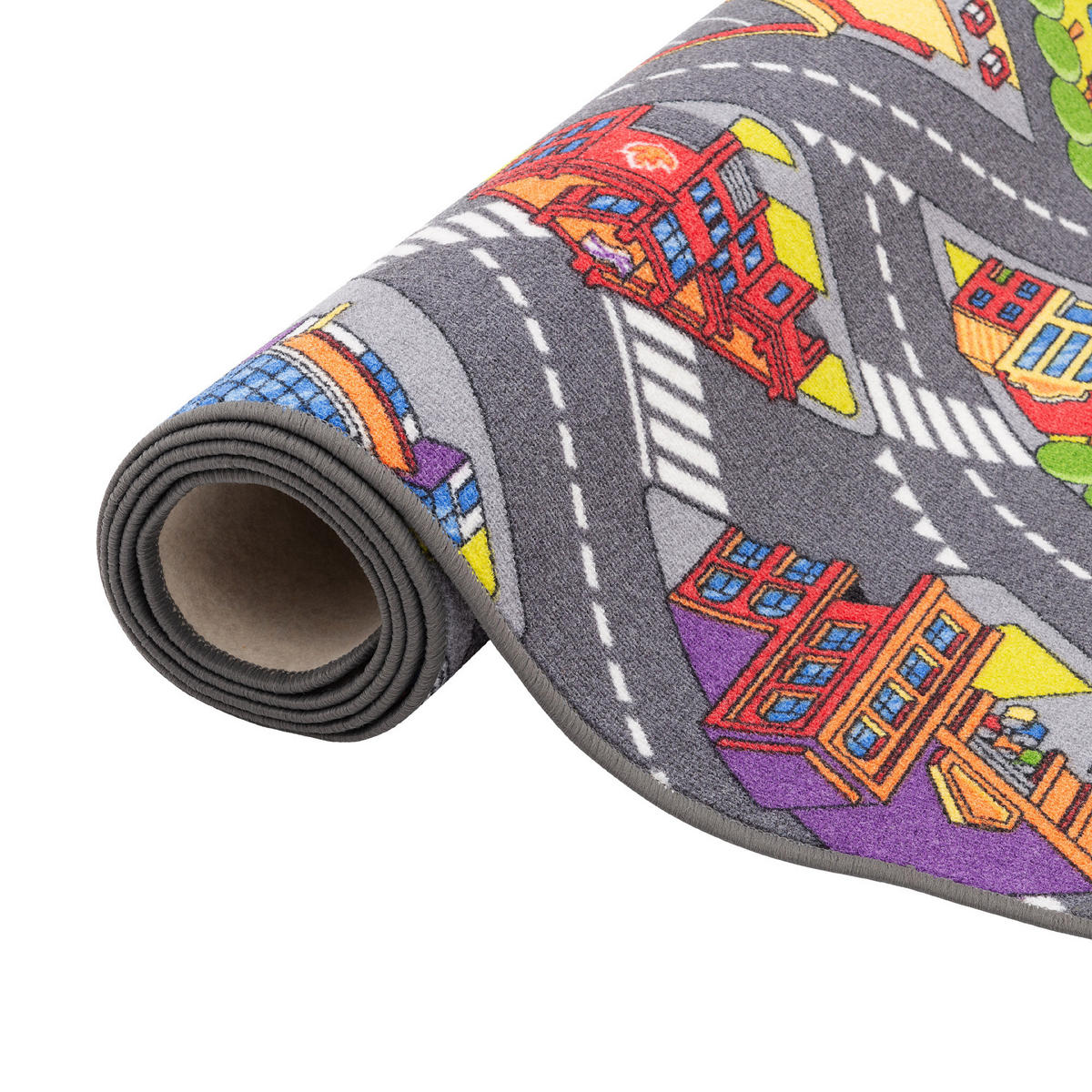 KINDER SPIEL STRASSENTEPPICH - Rotbraun, Textil (133/133cm) - Snapstyle