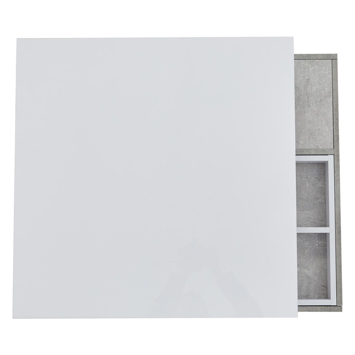 COUCHTISCH 70/70/36 cm weiß mit Hochglanzplatte 360° drehbar - Weiß, Holzwerkstoff (70/70/36cm) - OKWISH