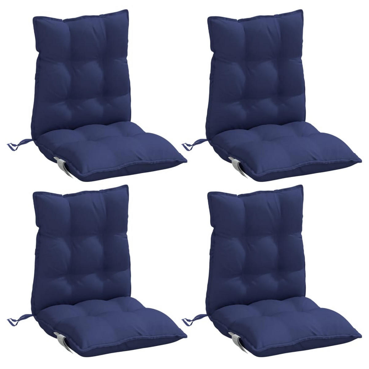 NIEDRIGLEHNER-AUFLAGEN 4 Stk. Marineblau Oxford-Gewebe - Blau, Textil (50/7/100cm) - vidaXL