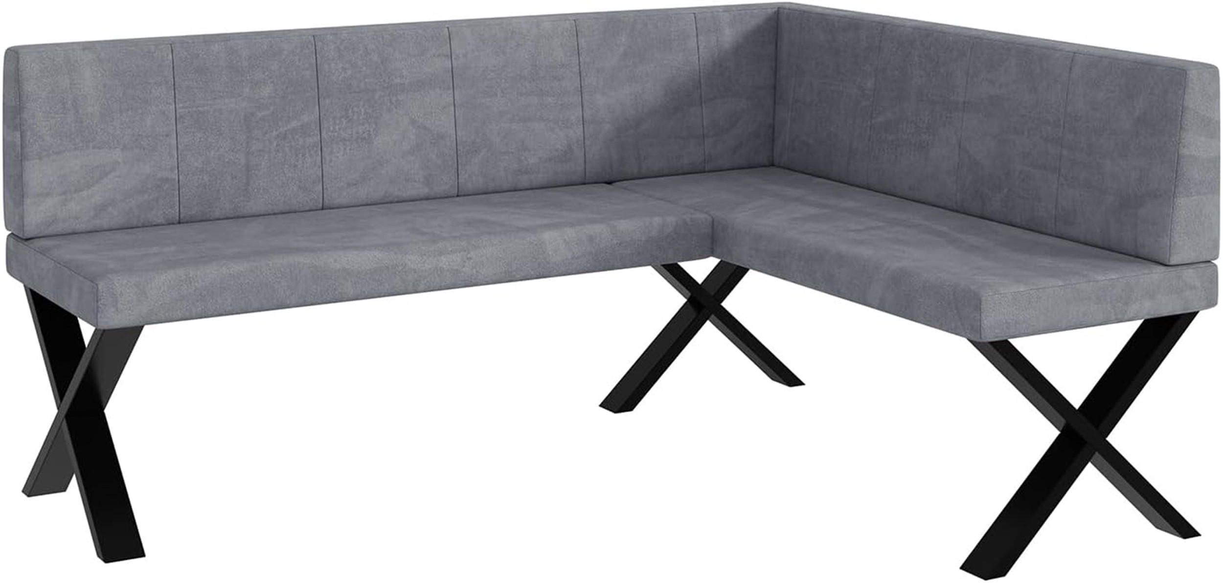 ECKBANK PETER_X - Grau, Textil (128/168cm) - Meblini