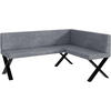 ECKBANK PETER_X - Grau, Textil (128/168cm) - Meblini