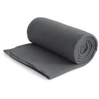 FLEECEDECKE eco-line dunkelgrau 130/160 cm aus 100% recyceltem Material Kettelrand Anti-Pilling - Dunkelgrau, Textil (130/160cm) - wometo