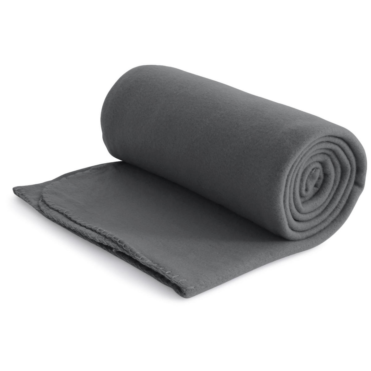 FLEECEDECKE eco-line dunkelgrau 130/160 cm aus 100% recyceltem Material Kettelrand Anti-Pilling - Dunkelgrau, Textil (130/160cm) - wometo