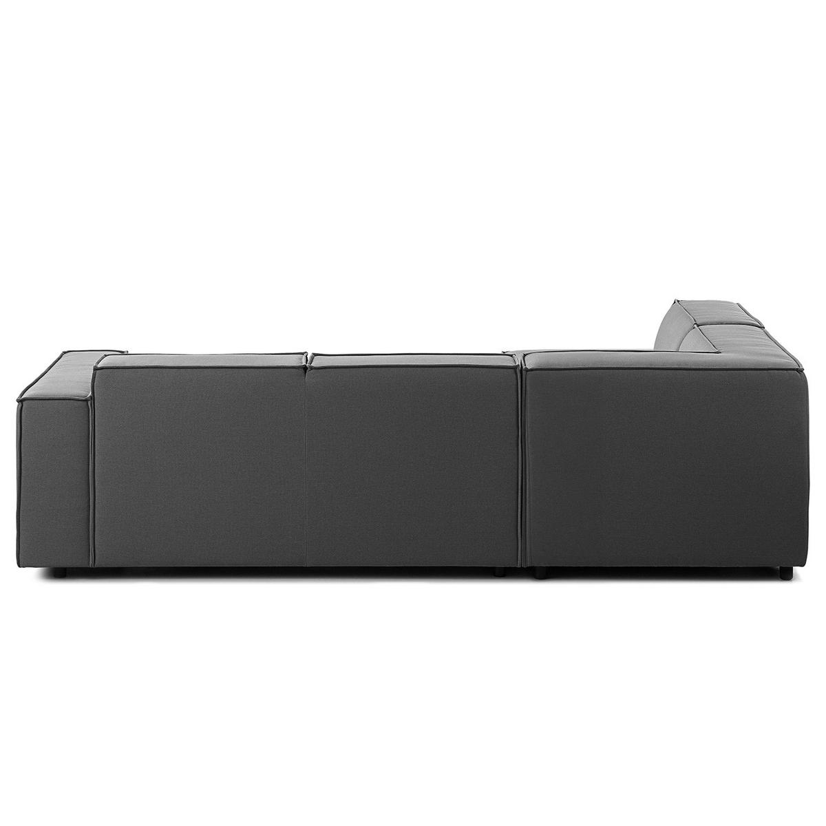 ECKSOFA mit Ottomane - Anthrazit/Schwarz, Kunststoff/Textil (260/234cm) - home24